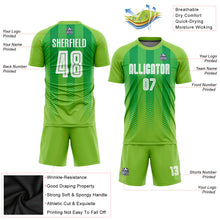 Load image into Gallery viewer, Custom Neon Green White-Kelly Green Sublimation Soccer Uniform Jersey
