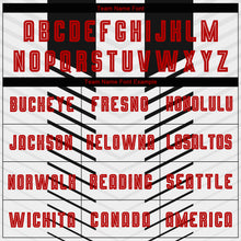 Load image into Gallery viewer, Custom Black Red-White Sublimation Soccer Uniform Jersey
