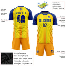 Load image into Gallery viewer, Custom Gold Royal-Orange Sublimation Soccer Uniform Jersey
