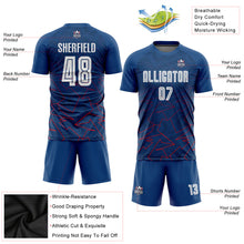 Load image into Gallery viewer, Custom Royal White-Red Away Sublimation Soccer Uniform Jersey
