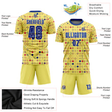 Load image into Gallery viewer, Custom Gold Royal-White Away Sublimation Soccer Uniform Jersey
