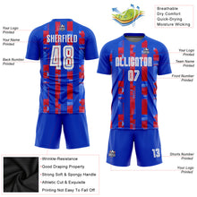 Load image into Gallery viewer, Custom Royal White-Red Home Sublimation Soccer Uniform Jersey
