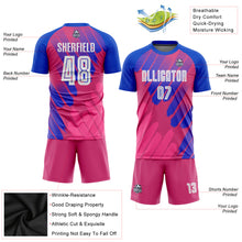 Load image into Gallery viewer, Custom Pink White-Royal Third Sublimation Soccer Uniform Jersey

