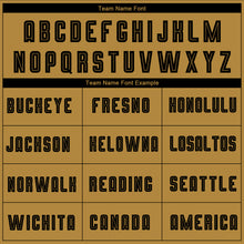 Load image into Gallery viewer, Custom Old Gold Black Sublimation Fade Fashion Soccer Uniform Jersey
