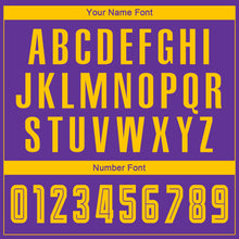 Load image into Gallery viewer, Custom Purple Gold-Black Sublimation Fade Fashion Soccer Uniform Jersey
