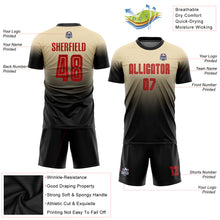 Load image into Gallery viewer, Custom Cream Red-Black Sublimation Fade Fashion Soccer Uniform Jersey

