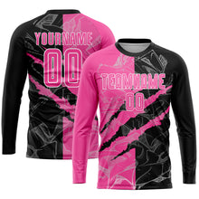 Load image into Gallery viewer, Custom Graffiti Pattern Pink Black-White Sublimation Soccer Uniform Jersey
