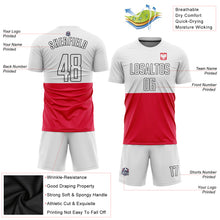 Load image into Gallery viewer, Custom Red White-Black Sublimation Polish Flag Soccer Uniform Jersey
