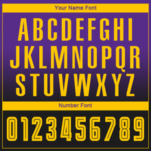 Load image into Gallery viewer, Custom Purple Gold-Black Sublimation Long Sleeve Fade Fashion Soccer Uniform Jersey
