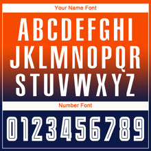 Load image into Gallery viewer, Custom Orange White-Navy Sublimation Long Sleeve Fade Fashion Soccer Uniform Jersey
