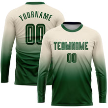 Load image into Gallery viewer, Custom Cream Green Sublimation Long Sleeve Fade Fashion Soccer Uniform Jersey
