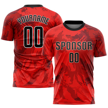 Custom Red Black-White Sublimation Soccer Uniform Jersey