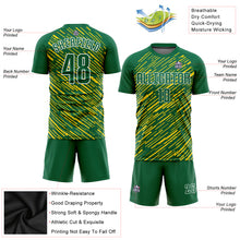 Load image into Gallery viewer, Custom Kelly Green Kelly Green-Gold Sublimation Soccer Uniform Jersey
