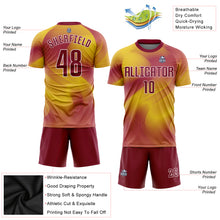 Load image into Gallery viewer, Custom Gold Crimson-White Sublimation Soccer Uniform Jersey
