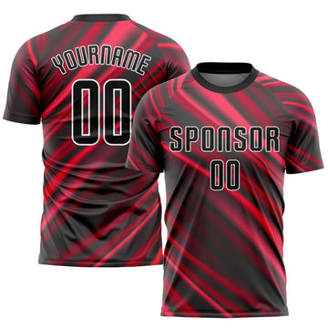 Custom Red Black-White Sublimation Soccer Uniform Jersey