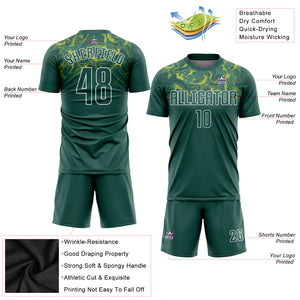 Custom Kelly Green Kelly Green-Gold Sublimation Soccer Uniform Jersey