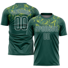 Load image into Gallery viewer, Custom Kelly Green Kelly Green-Gold Sublimation Soccer Uniform Jersey
