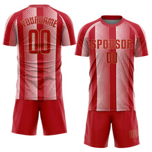 Load image into Gallery viewer, Custom Red Red-Old Gold Sublimation Soccer Uniform Jersey
