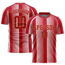 Load image into Gallery viewer, Custom Red Red-Old Gold Sublimation Soccer Uniform Jersey
