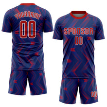 Load image into Gallery viewer, Custom Navy Red-White Sublimation Soccer Uniform Jersey
