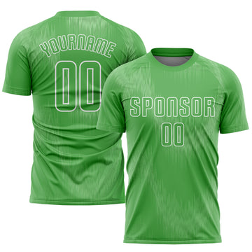 Custom Neon Green Neon Green-White Sublimation Soccer Uniform Jersey