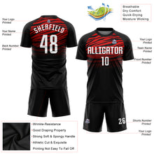 Load image into Gallery viewer, Custom Black White-Red Sublimation Soccer Uniform Jersey
