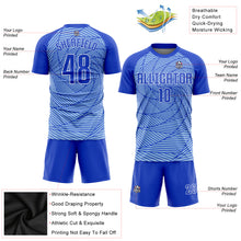 Load image into Gallery viewer, Custom Light Blue Royal-White Sublimation Soccer Uniform Jersey

