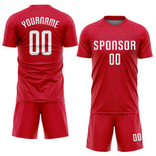 Load image into Gallery viewer, Custom Red White Sublimation Soccer Uniform Jersey
