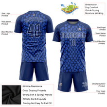 Load image into Gallery viewer, Custom Royal Navy White Sublimation Soccer Uniform Jersey
