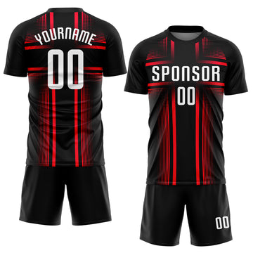 Custom Black White-Hot Pink Sublimation Soccer Uniform Jersey
