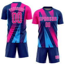 Load image into Gallery viewer, Custom Figure Pink-Royal Sublimation Soccer Uniform Jersey
