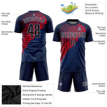 Load image into Gallery viewer, Custom Navy Navy-Red Sublimation Soccer Uniform Jersey
