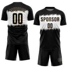 Load image into Gallery viewer, Custom Black Black-Old Gold Sublimation Soccer Uniform Jersey
