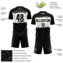 Load image into Gallery viewer, Custom Black Black-Old Gold Sublimation Soccer Uniform Jersey
