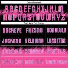 Load image into Gallery viewer, Custom Black Pink-Light Blue Sublimation Soccer Uniform Jersey
