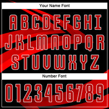 Load image into Gallery viewer, Custom Black Red-White Sublimation Soccer Uniform Jersey
