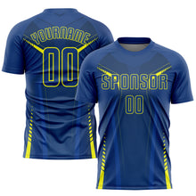 Load image into Gallery viewer, Custom US Navy Blue Gold Sublimation Soccer Uniform Jersey
