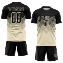 Load image into Gallery viewer, Custom Cream Black Sublimation Soccer Uniform Jersey
