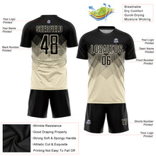 Load image into Gallery viewer, Custom Cream Black Sublimation Soccer Uniform Jersey
