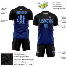 Load image into Gallery viewer, Custom Black US Navy Blue-Light Blue Sublimation Soccer Uniform Jersey
