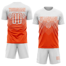 Load image into Gallery viewer, Custom Orange White Sublimation Soccer Uniform Jersey
