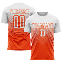 Load image into Gallery viewer, Custom Orange White Sublimation Soccer Uniform Jersey
