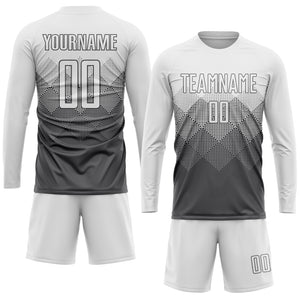 Custom Steel Gray White Sublimation Soccer Uniform Jersey