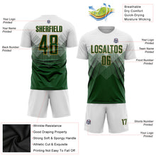 Load image into Gallery viewer, Custom White Green-Old Gold Sublimation Soccer Uniform Jersey
