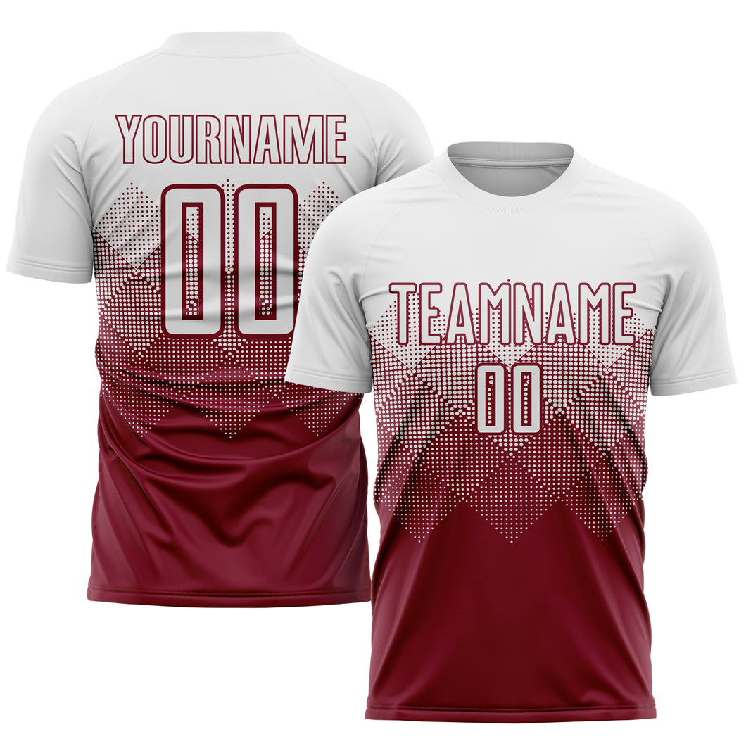 Custom Crimson White Sublimation Soccer Uniform Jersey