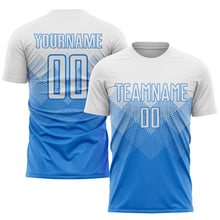 Load image into Gallery viewer, Custom Powder Blue White Sublimation Soccer Uniform Jersey
