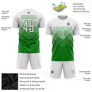 Custom Grass Green White Sublimation Soccer Uniform Jersey