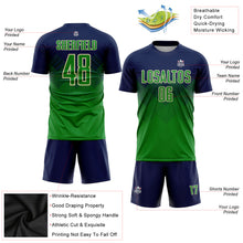 Load image into Gallery viewer, Custom Navy Grass Green-Cream Sublimation Soccer Uniform Jersey
