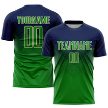 Load image into Gallery viewer, Custom Navy Grass Green-Cream Sublimation Soccer Uniform Jersey
