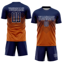 Load image into Gallery viewer, Custom Texas Orange Navy-White Sublimation Soccer Uniform Jersey
